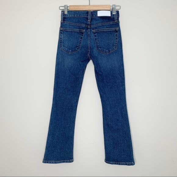 RE/DONE Mid-Rise Kick Flare Stretch Crop Jeans (Sz 23) Mid 70s Wash - Picture 7 of 13